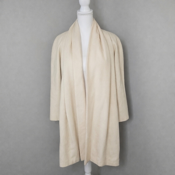 Alorna Jackets & Blazers - Vintage 1980s Alorna Cream Wool Car Coat | USA Made | Quiet Luxury | Size L